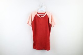 Vintage 50s Mens Medium Distressed Rayon Knit Color Block Basketball T-S... - $49.45