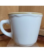 Vintage Homer Laughlin Restaurant Ware Cup Mug White Gold Stripe - £16.99 GBP