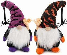 ~~ 2 Pack Halloween Gnomes Plush with Witch Hat and Broom ~~ 11&quot; x 5&quot; ~~... - £9.43 GBP