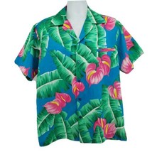 Hilo Hattie Hawaiian Shirt Size L Floral Short Sleeve Button Down - £41.03 GBP