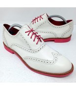 Cole Haan Oxford White &amp; Pink Wingtip Dress Shoes - Womens Size 9 B - $29.95