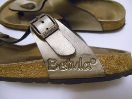 BETULA Birkenstock SANDALS Metallic Gray Adjustable Strap Summer sz 6 / EU 36 - £35.49 GBP