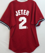 Derek Jeter #2 New York Yankees Vintage MLB Majestic White 90s Red Jersey L - £41.24 GBP