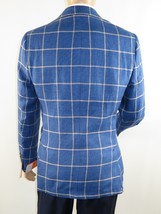 Men 100% Linen Sport Coat Plaid Design Jacket INSERCH Half Lined 561 Nav... - £49.38 GBP
