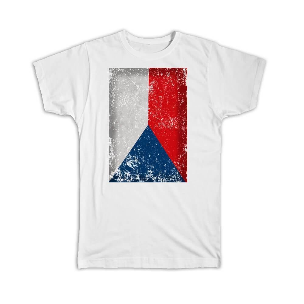Czech Republic : Gift T-Shirt Flag Retro Artistic Czech Expat Country Item image 5