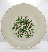 Lenox Special Holiday Holly Berry Dinner Plate 24K Gold Trim 10.5&quot; w/ Bevel edge - £10.42 GBP