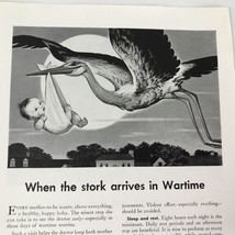 1943 Metropolitan Life Insurance Print Ad Advertising Art Stork At Warti... - £7.48 GBP