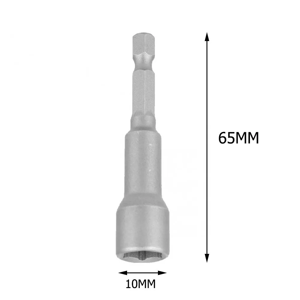 5 Pcs 10mm Magnetic Nut Driver Hex Head Impact Socket Power Drill Bit Length 65m - £39.06 GBP