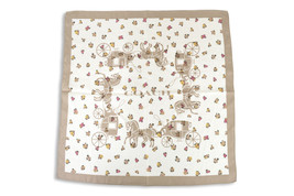 Coach Womens C0007 Beige Floral Horse Carriage Silk Square Scarf 36&quot; O/S 8207-4 - £62.91 GBP