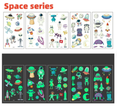 Fluorescent tattoo stickers glow tattoo stickers birthday party supplies  - $342.65 MXN