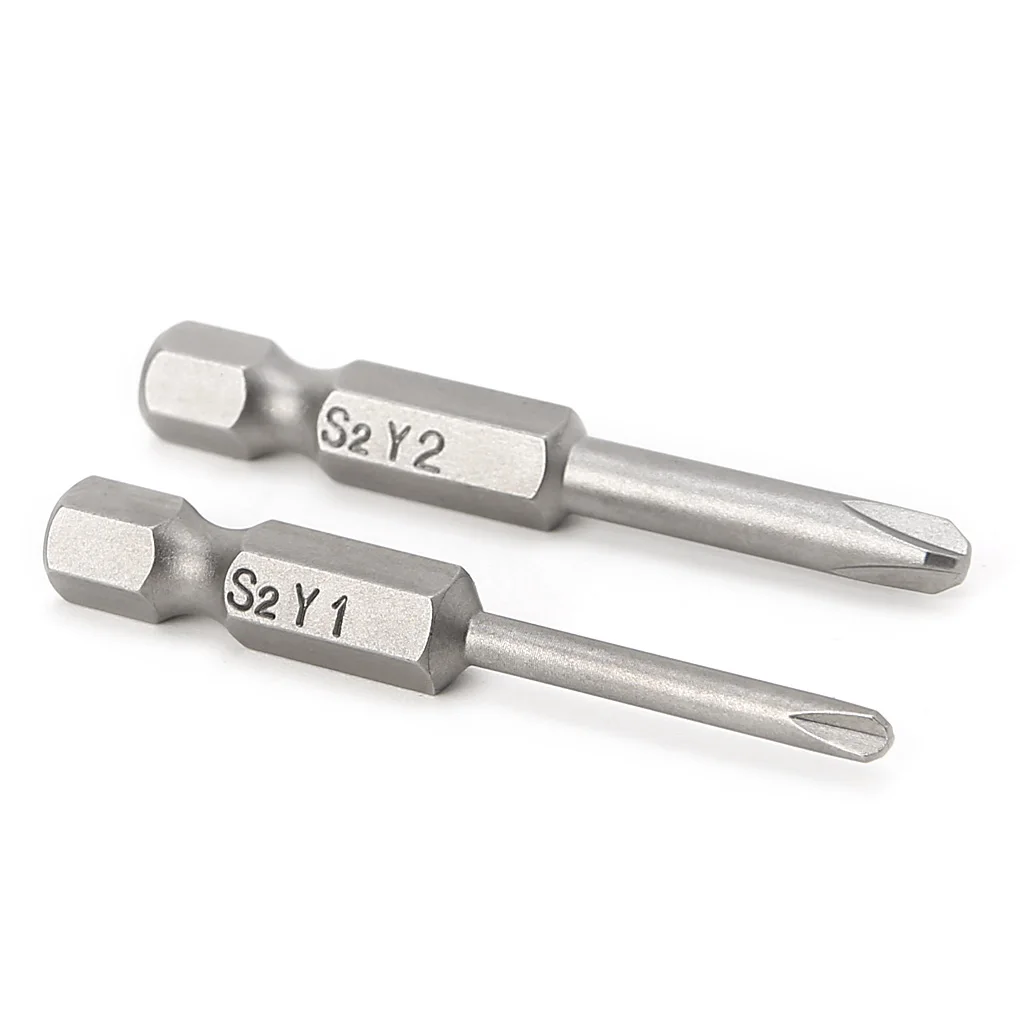 2 Pcs 50mm Magnetic 1/4&#39;&#39; Hex Shank Tri-wing Y Tip Head Screwdriver Bits Set - £127.91 GBP