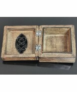 Vintage Solid Walnut Wood Trinket Jewelry Potpourri Box Ornate Cast Iron... - $527.12 MXN