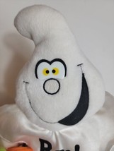 Ghost holding Jack o Lantern Pumpkin Plush Stuffed Toy 12&quot; Halloween Boo!  - £15.43 GBP