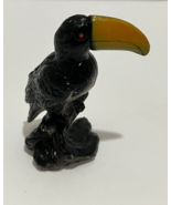 Toucan Resin Bird Figure Sitting On Branch Black with Green-Yellow Beak ... - £6.96 GBP