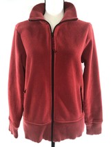 OLD NAVY Women&#39;s Fleece Red Micro Long Sleeve Full Zip Collar Sweater XL $45 - £21.57 GBP