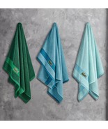 LACOSTE HOME Heritage Stripe Anti-Microbial Supima Cotton Bath Towel 30&quot;... - $22.80