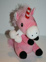 Gemmy Pink Unicorn We Wish You Merry Christmas 10&quot; Animated Plush Sings Dancing - £16.06 GBP