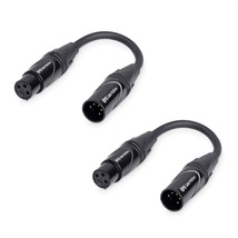 Cable Matters 2-Pack 5 Pin to 3 Pin DMX Lighting Cable 6 Inches (5-Pin Male to - £23.59 GBP