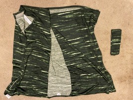 Lularoe Savannah S/M Green &amp; Black Solid kimono cardigan New open front ... - $21.19