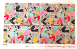 New Fat Quarter Christmas Fabric Multicolor Holiday Scarves on Light Gray Cotton - £4.64 GBP