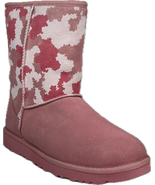 UGG Women&#39;s Classic Short Jagged Pink Camo Sheepskin Suede Boots - £79.00 GBP