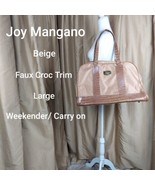 Joy Mangano Beige With Faux Croc Trim   Weekender Carry On Bag Size LARGE  - €22,42 EUR