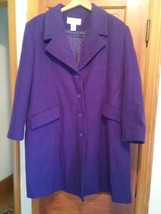 000 Woman&#39;s Jessica London Purple Long Wool Coat Size 16 WP - £39.50 GBP