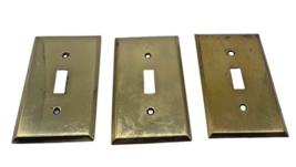 Vintage Switch Plate Covers Set Lot 3 Gold Bronze Tone Metal Single 1970s MCM - £20.80 GBP