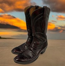 Vintage Lucchese Classics Black Cherry L660314 Cowboy Western Boots Men ... - $98.99