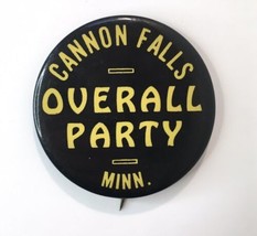 Vintage Cannon Falls Overall Party Button Pin Minnesota 2.25&quot; Williamson... - £27.52 GBP