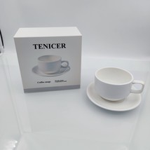 TENICER Elegant Coffee Mugs - Classic White Ceramic for Every Occasion - $8.99