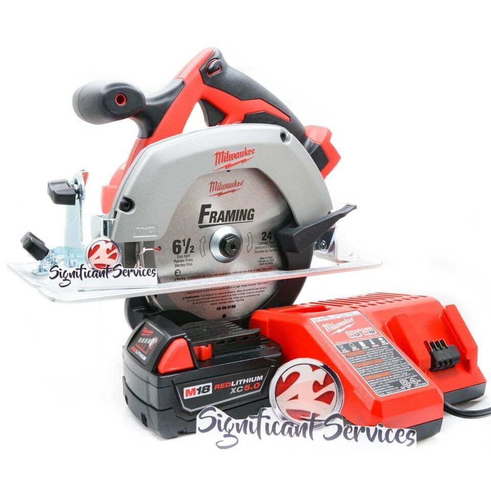 New Milwaukee 2630-20 M18 Li-Ion 6-1/2&quot; Cordless Circular Saw 5.0 Ah Bat... - $219.99