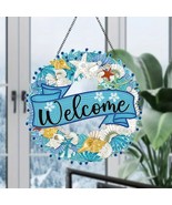 5D Ocean Welcome Sign Acrylic Hanging Pendant Diamond Jewel Art COMPLETE... - $29.77 CAD