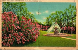 Smith Monument Brandywine Park Wilmington Delaware DE Linen Postcard A7 - £2.12 GBP