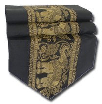 TIL009 black table runner tablecloth elephant tablerunner silk 150x30cm ... - $17.99