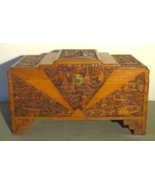 Antique Large Oriental Hand Carved Dragon Stepped Top Camphor Box - £939.06 GBP