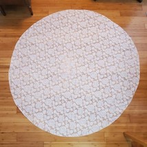 Vintage White Lace Ivory Rose Round Tablecloth 63 Inches - £18.68 GBP