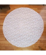 Vintage White Lace Ivory Rose Round Tablecloth 63 Inches - $23.38