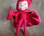 Annalee 2008 Halloween Happy Smiling Impish Devil with Pitch Fork 8&quot; Doll  - $23.27