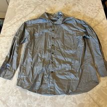 Perry Ellis Mens Size 16 32/33 Grey Classic Button Front Shirt - $10.35