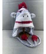 Wool Sock Monkey Hat Adult Knit Ski Beanie Lined Unisex Winter Costume Cap - €20,48 EUR