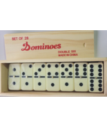 Double Six Dominoes Game in Set of 28 Wooden Box Size 2&quot;X3/4&quot;X1/4&quot; - $20.96 CAD