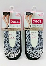 4Pairs Peds Fashion Liner Gel Tab Socks Sz 5-10 (style # 9363) Blk w-Gre... - £13.41 GBP