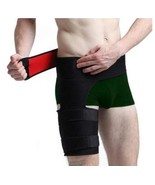 Self Heating Tourmaline Groin Brace and Thigh Support Black &amp; Red - $448.59 MXN