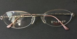 Vintage Bulova Demo Rose Eyeglass Frame Italy Retro  Metal Women Gismonda - £23.64 GBP