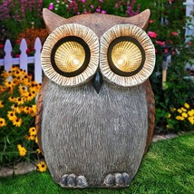 Owl Garden Statues Outdoor Decor With Solar Led Lights - Cute Owl Figuri... - $56.99