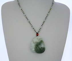 1.9&quot;Certified Grade A Jadeite Jade Wealth Double Fish and Ruyi Necklace ... - $101.90