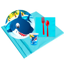 Sharks Childrens Birthday Party Supplies - Tableware Party Pack (8) - £43.96 GBP