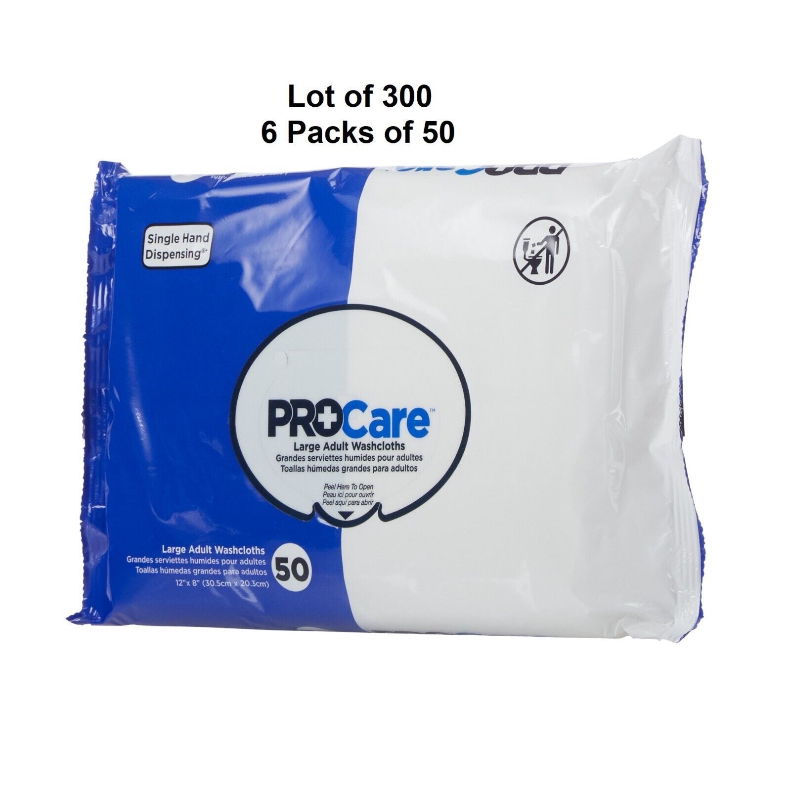 ProCare Adult Wipe, Washcloth Personal Cleansing Wipe Scented 8 x 12&quot;, 3... - $28.70