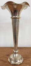 Vintage Antique HAMO EPNS Silverplate Bud Vase Candlestick Holder 8&quot; Eng... - £23.53 GBP
